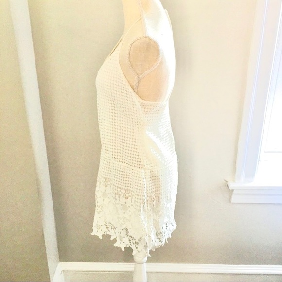 ASTR The Label White Lace Spaghetti String Back Mini Dress Small - Picture 2 of 8